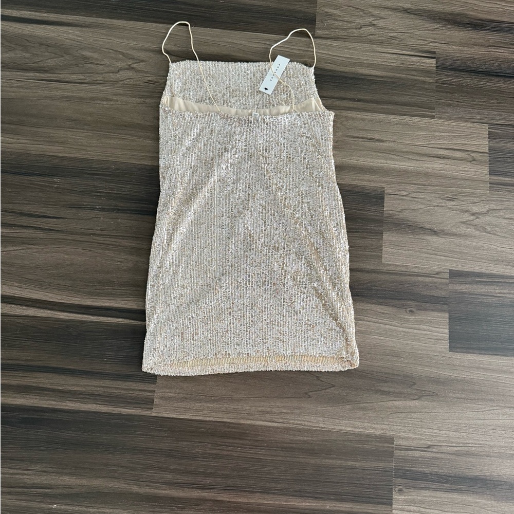 Topshop Glittering Silver Sequin Dress - Picture 4 of 5